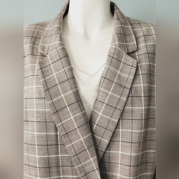 [22] NWOT Reitmans Plaid Double Breasted Relaxed Blazer - Picture 6 of 11